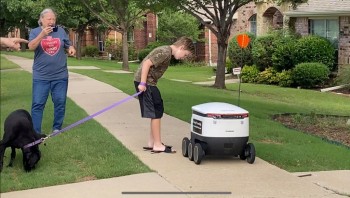 Service Delivery Robots Helping People Social Distance in Frisco