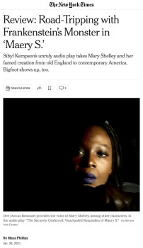 A beautiful woman with dark purple lipstick, half in shadow, behind the wheel of a Ford F150 in the dark of night. An all-knowing, all-seeing, look of deep sadness on her face.
