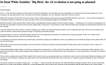 "In Dead White Zombies' 'Big Bird,' the AI Revolution is Not Going as Planned